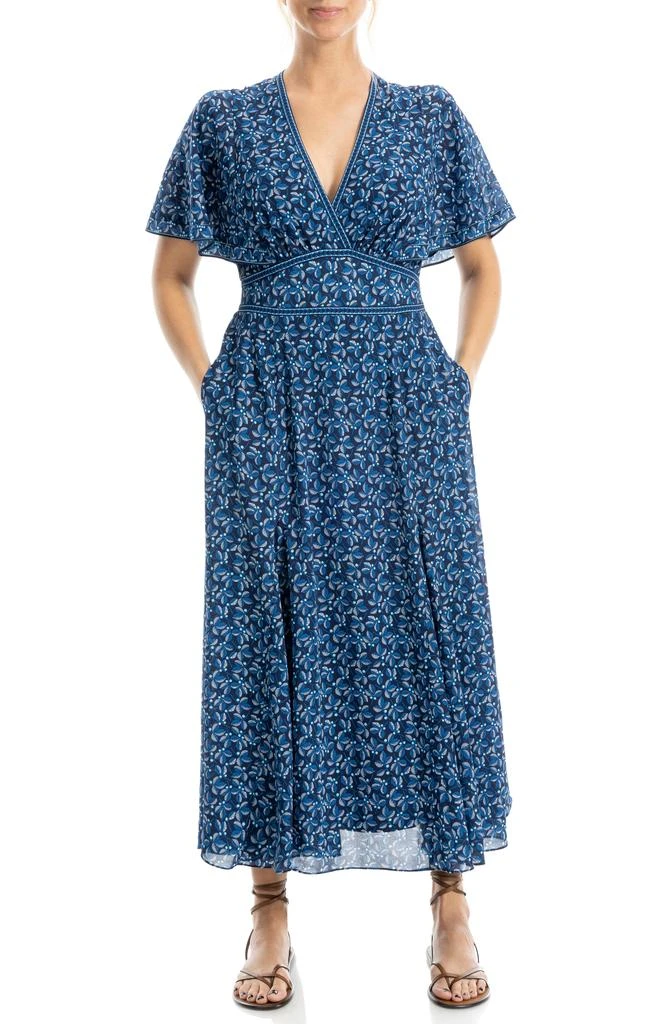 sachin and babi light blue dress Ruffled V-Neck Empire Waist Maxi Dress Pink / S main image 0