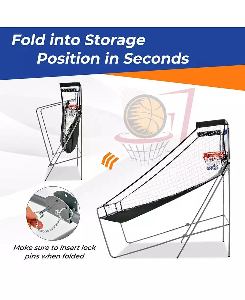 Costway Dual Shot Basketball Arcade Game with 8 Game Modes Arcade Sound Electronic Scoring 9