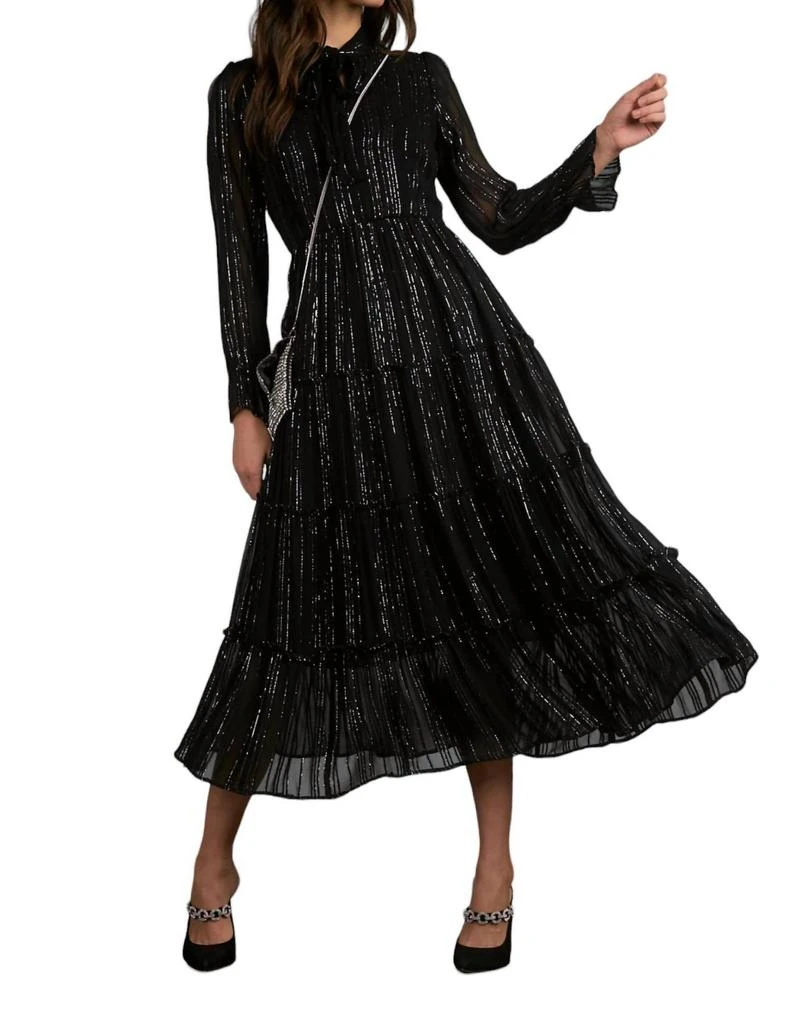 Elan Shimmer Stripe Maxi Dress 1