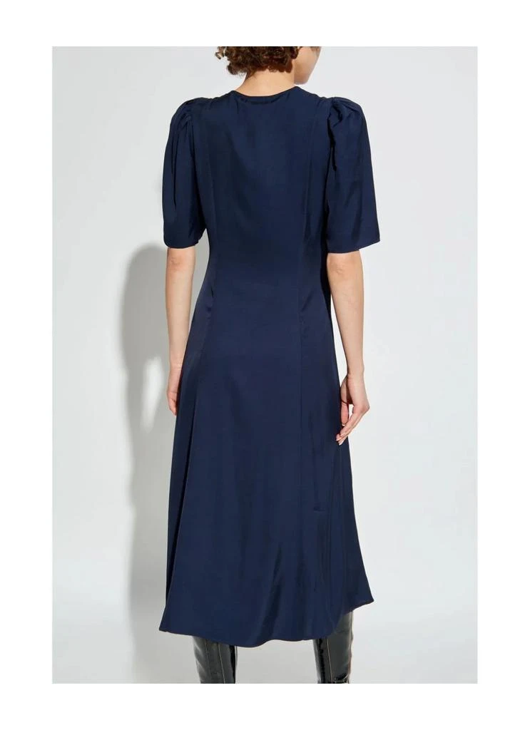 Ganni Viscose Twill Wrap Midi Dress 3
