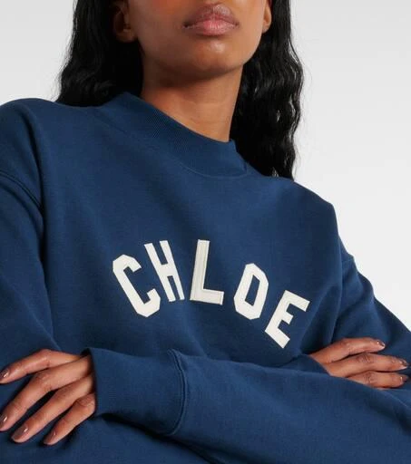 Chloé Logo cotton fleece sweatshirt 4