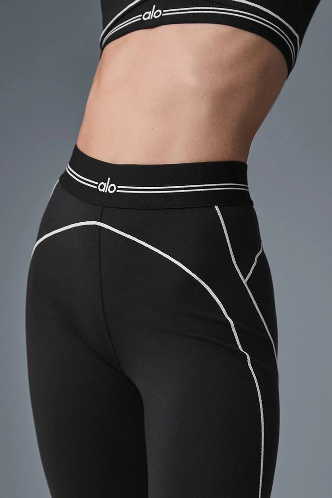 Alo Airbrush High-Waist Heart Throb Legging - Black/White 6