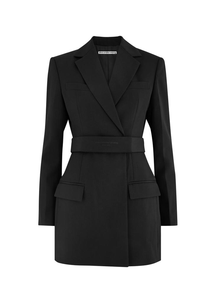 Alexander Wang asymmetric blazer minidress in wool twill