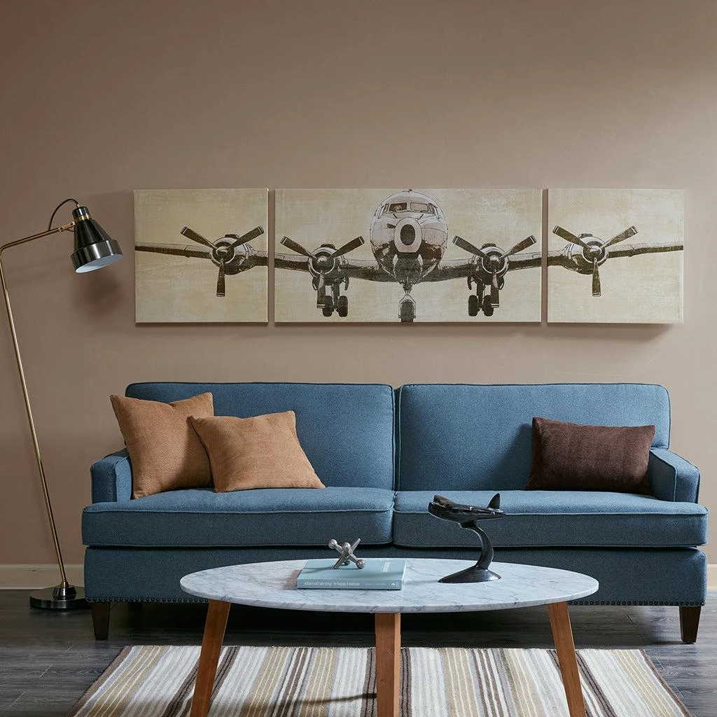 Streamdale Furniture Streamdale Flight Time Triptych 3-Piece Canvas Wall Art Set
