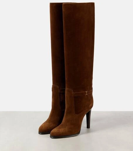 Yves Saint Laurent Diane 100 suede knee-high boots  4