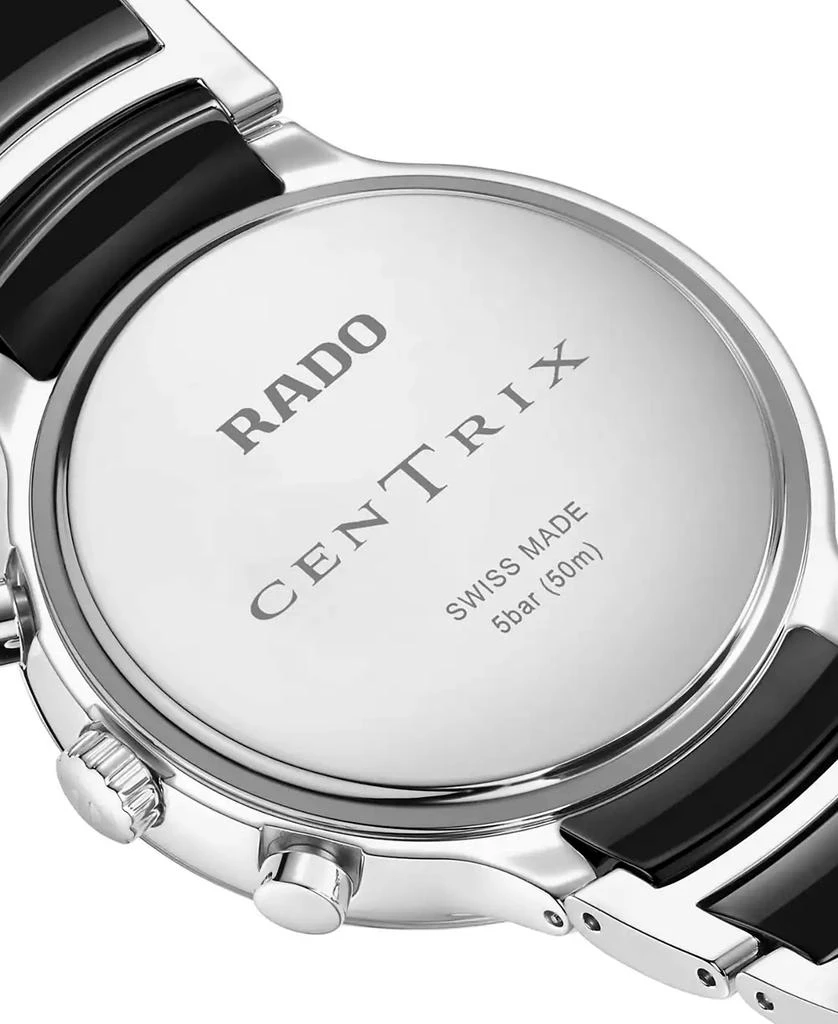 Rado Unisex Swiss Chronograph Centrix Black Ceramic & Stainless Steel Bracelet Watch 41mm 3