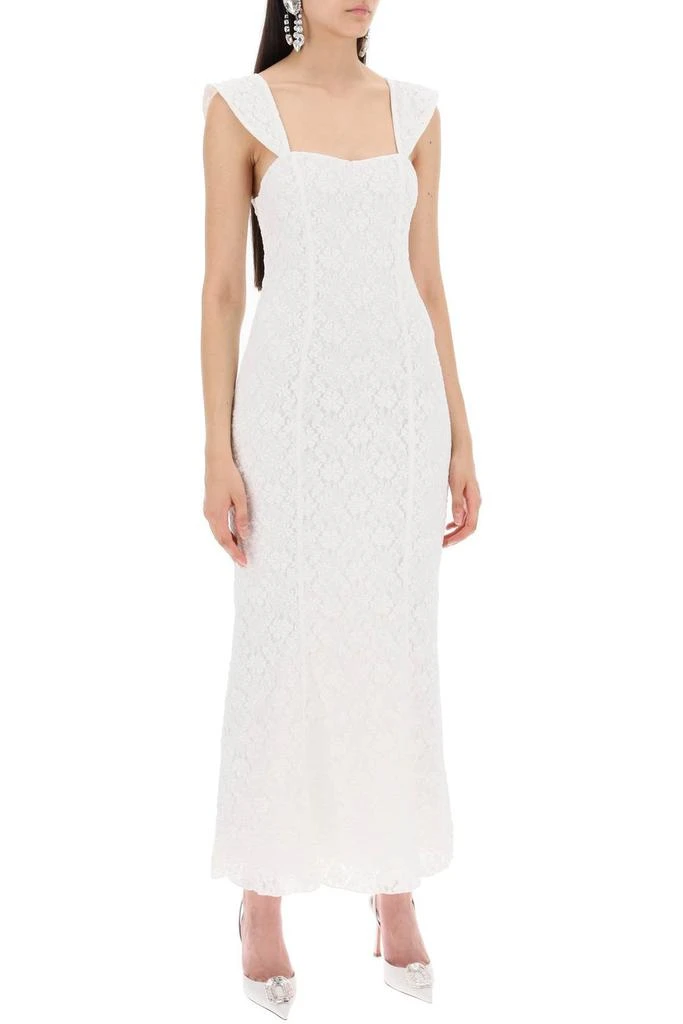 ROTATE Birger Christensen ROTATE Lace Wide Strap Midi Dress 4