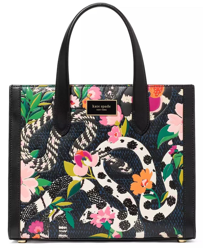 Kate Spade Lunar New Year Manhattan Snake Print Embossed Leather Small Tote 1