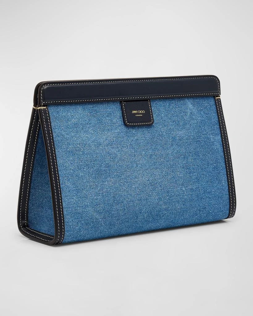 Jimmy Choo Avenue Denim Pouch Clutch Bag 6