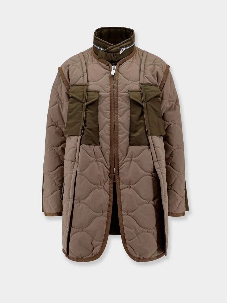 Sacai Padded and quilted jacket with nylon inserts 1