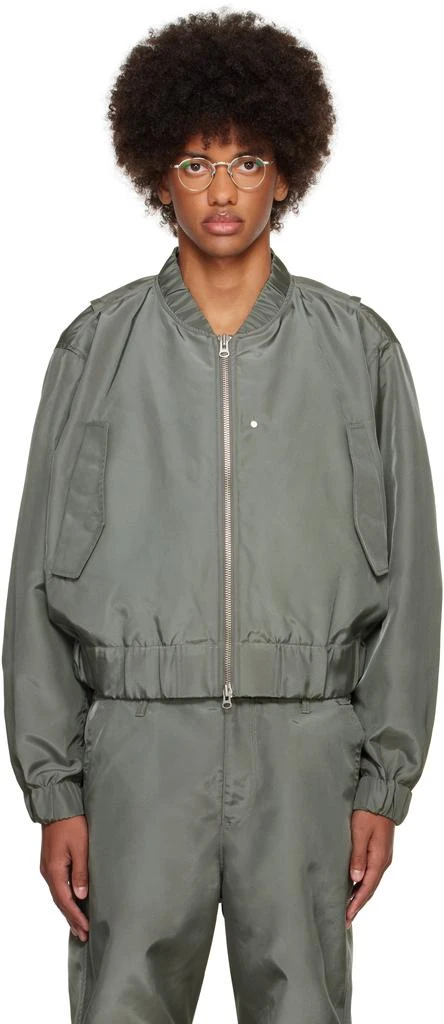 Karmuel Young Gray Molded Bulk Bomber Jacket 1