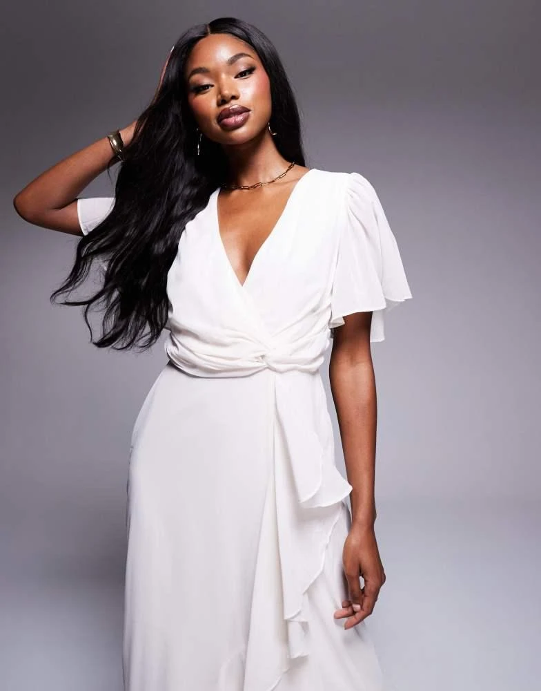 Anaya Anaya Ruffle Wrap Maxi Dress in ivory - Dresses & Skirts - Free  Shipping - BeyondStyle