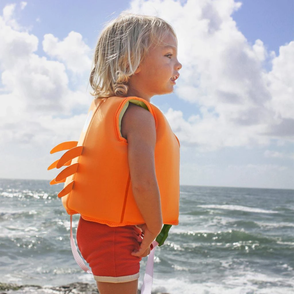 Sunnylife Kids Sonny The Sea Creature Swim Vest in Orange 6