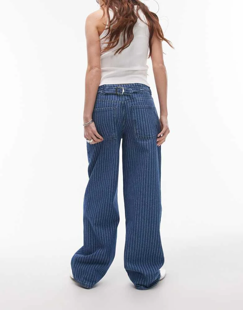 Topshop Topshop Cinch low rise relaxed jean in blue stripe 2