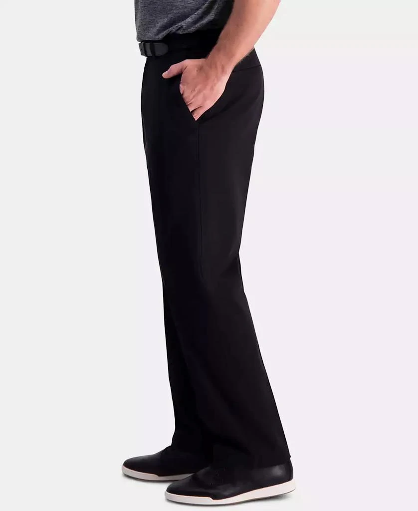 Haggar Men's Premium Comfort Khaki Classic-Fit 2-Way Stretch Wrinkle Resistant Flat Front Stretch Casual Pants 8