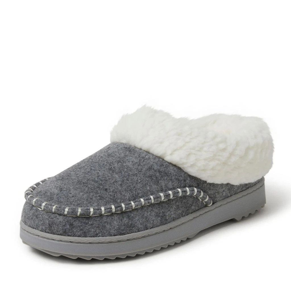 Dear Foams Women's Nyla Felted Plaid Moccasin Toe Clog Slipper 2