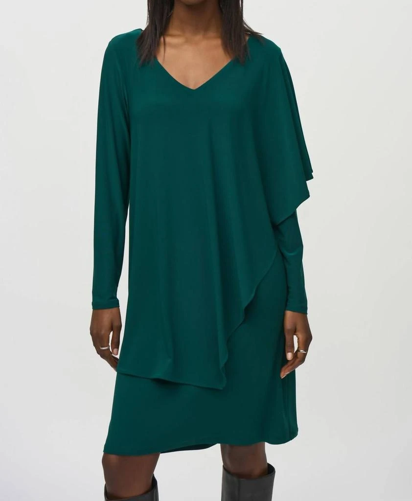 green emerald velvet dress Joseph Ribkoff Green/Vanilla Floral Print Flowy Wrap Dress Style 24203   DECABANA