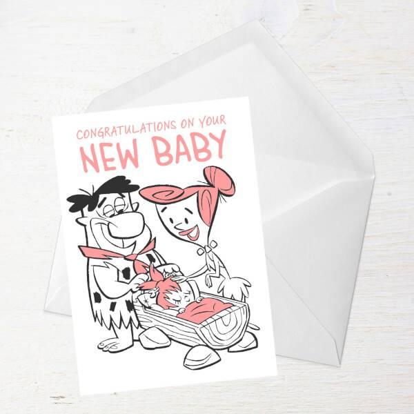 Original Hero Flintstones New Baby Girl Greetings Card