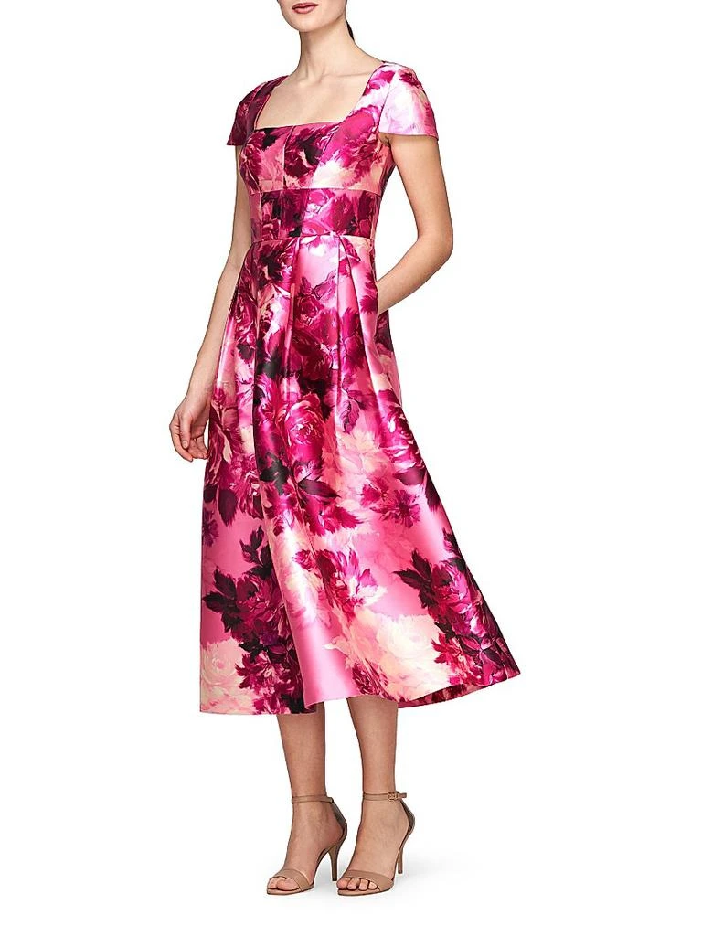 Kay Unger Tierney Floral Tea-Length Dress 2