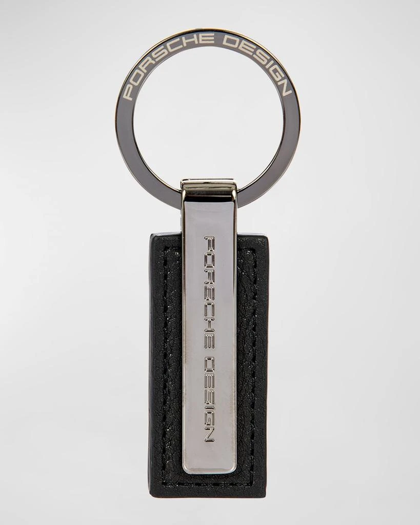 Porsche Design Men's PD Leather and Metal Bar Keyring 2