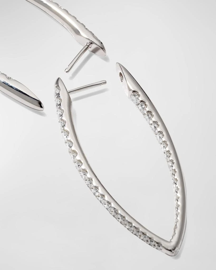 Memoire 18k White Gold Diamond Imperial Hoop Earrings, 1.66tcw 4