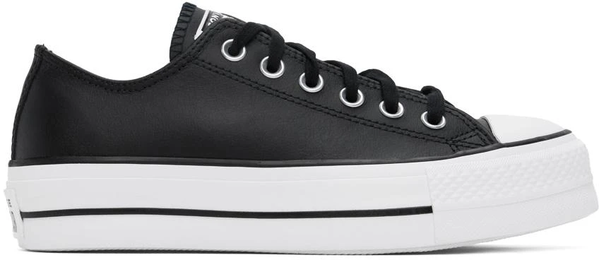 Converse Black Chuck Taylor All Star Platform Leather Low Top Sneakers 1