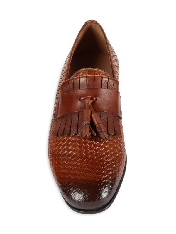 Mezlan Basket Weave Leather Tassel Loafers 5