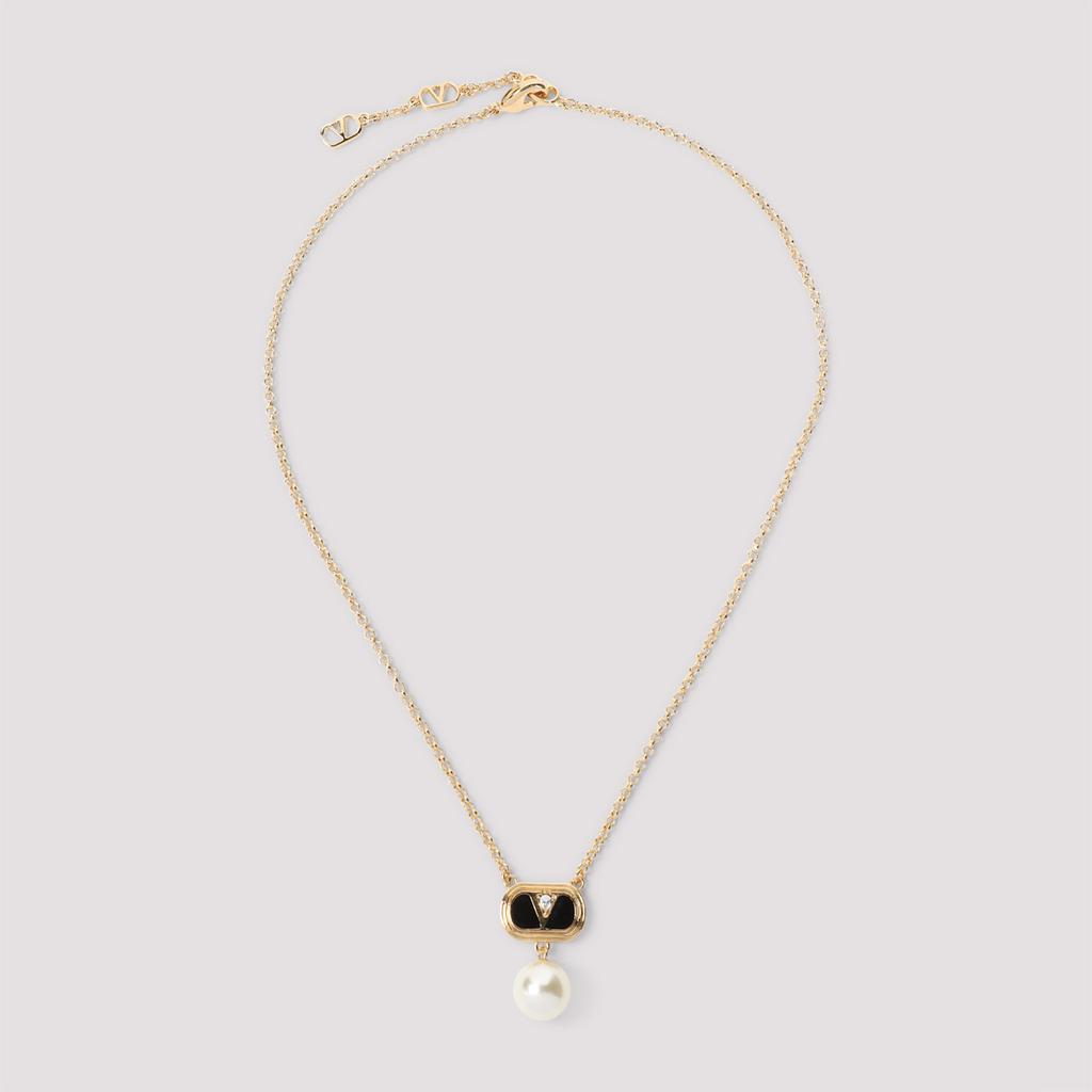 【関税・送料込み】Valentino Garavani Ovalette Necklace Valentino Garavani Ovalette Metal Necklace for Man in Gold