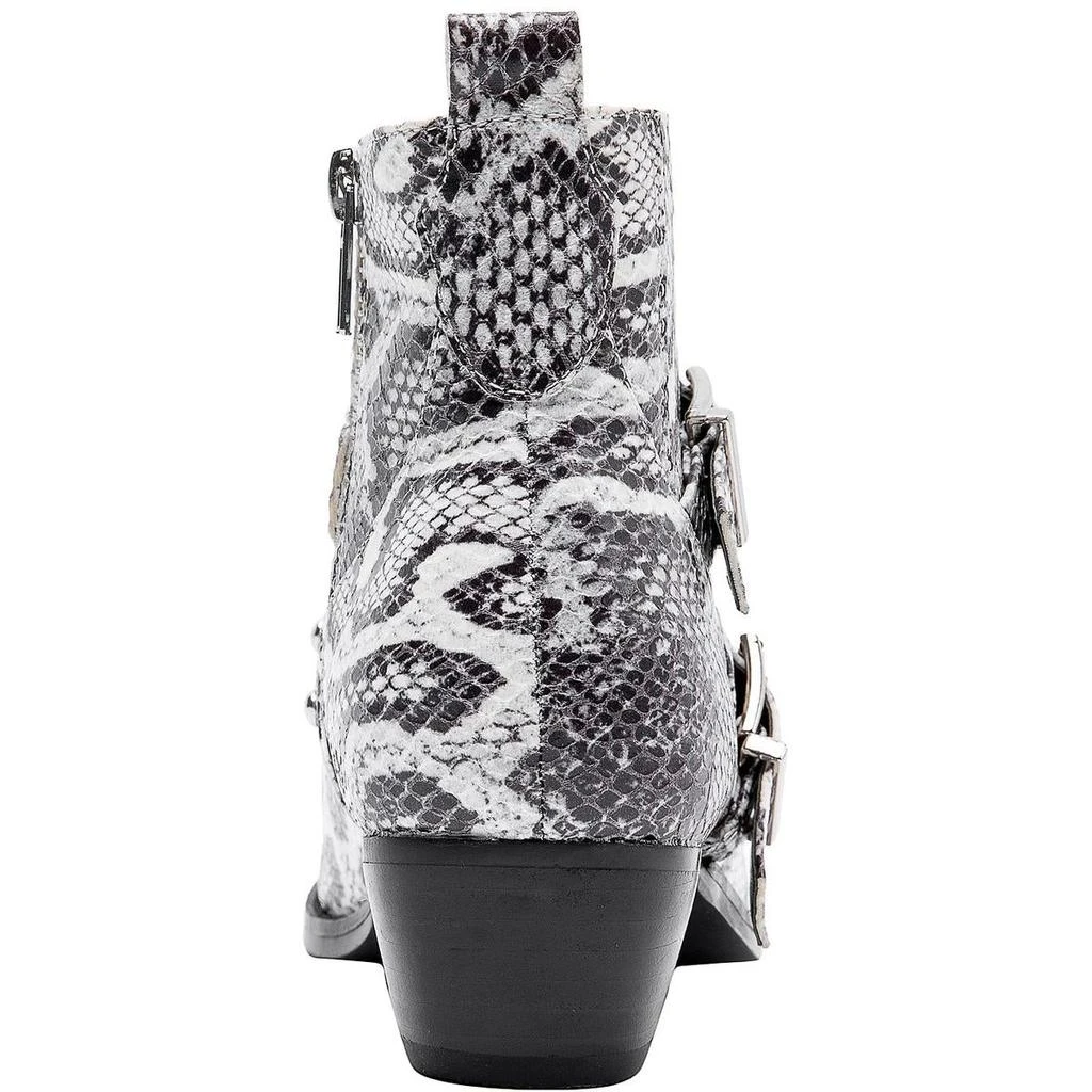JANE AND THE SHOE Cindy Womens Snake Print Studded Booties 3