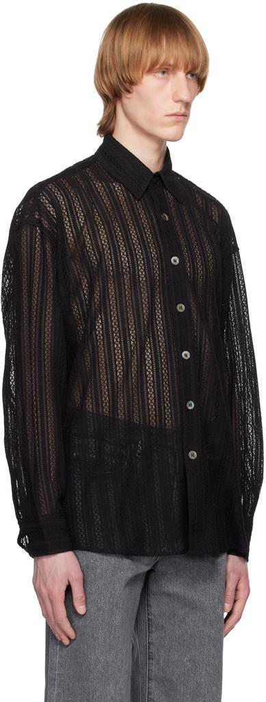 JieDa Black Semi-Sheer Shirt