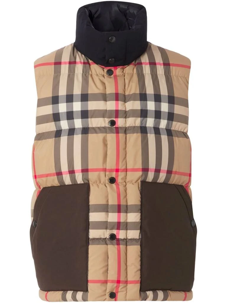 Burberry check down puffer gilet - men 1