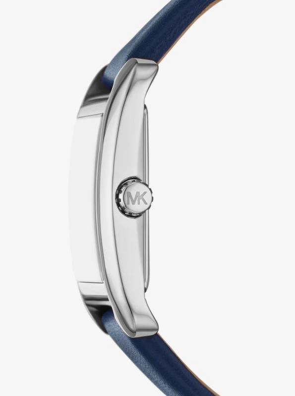Michael Kors Monroe Silver-Tone and Leather Watch 2