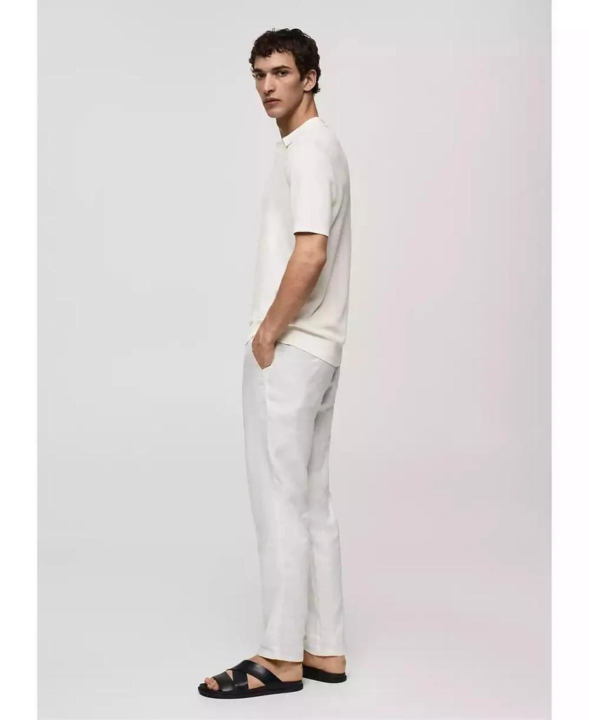 Mango Men's Ribbed Knit Polo Shirt 5