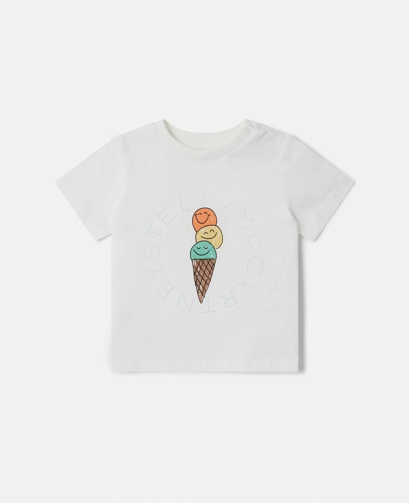 Stella McCartney Stella McCartney - Ice Cream Graphic T-Shirt, Cream, Size: 3m 1