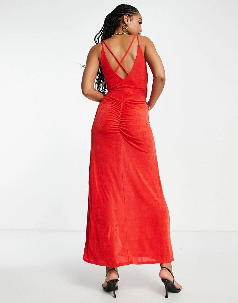 ASOS DESIGN ASOS DESIGN drape wrap maxi dress in red 2