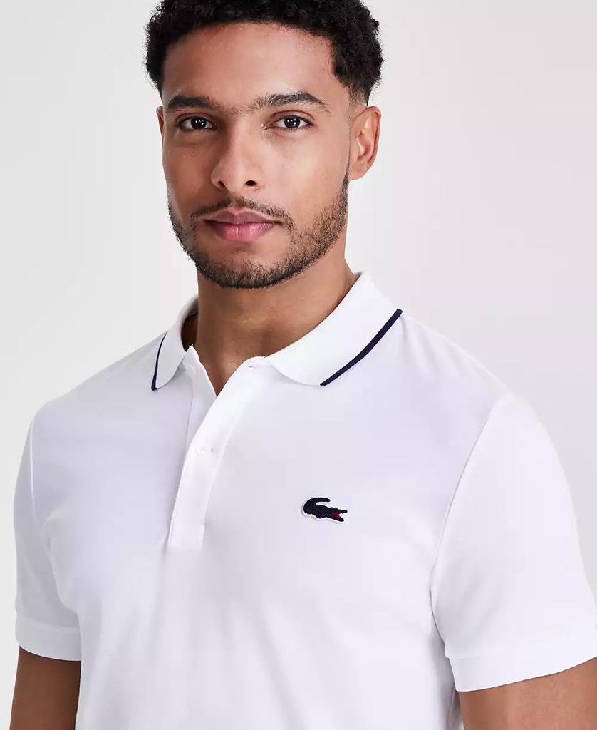 lacoste tipped polo shirt