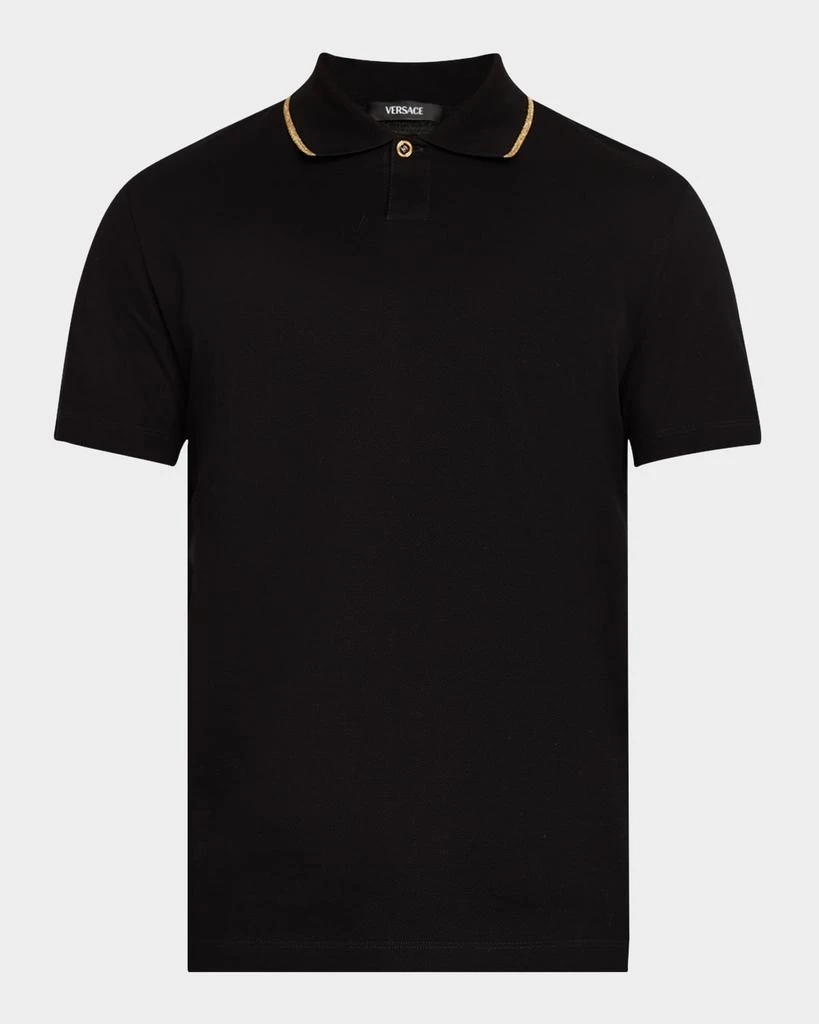 Versace Men's Medusa Tipped Pique Polo Shirt 1