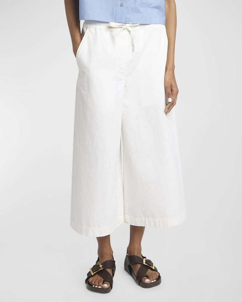 Loewe x Paula Ibiza Anagram Drawstring Wide Leg Cropped Denim Trousers 2