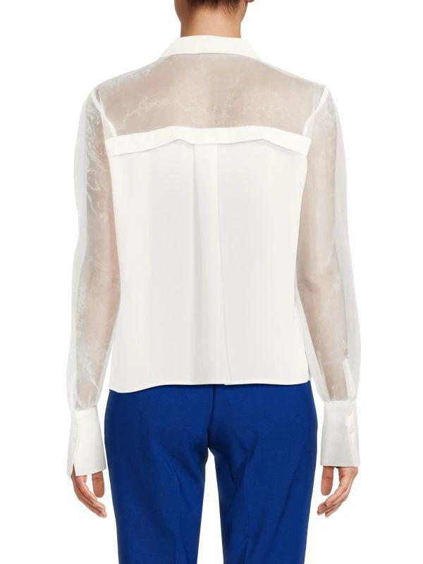 DKNY Sheer Yoke & Sleeve Top 2