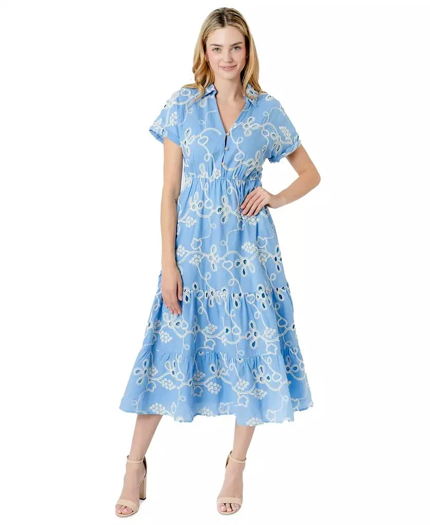 Sam Edelman Women's Rope-Embroidered Eyelet Dress 1