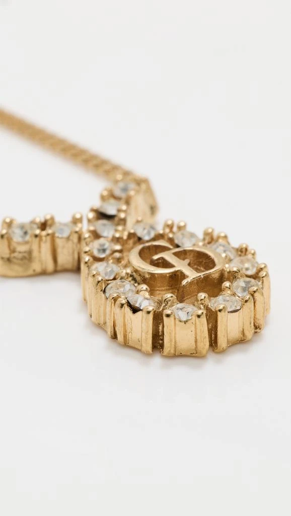 What Goes Around Comes Around Dior Gold Crystal CD Necklace 4