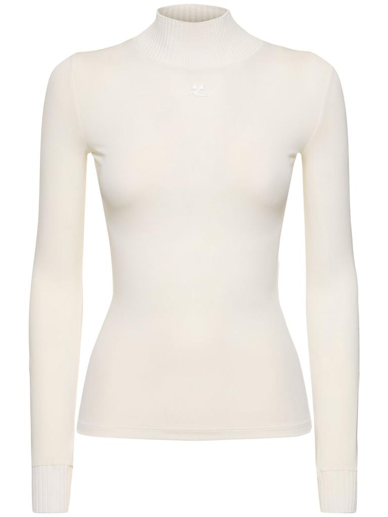 COURREGES Knit Viscose Blend Logo Top