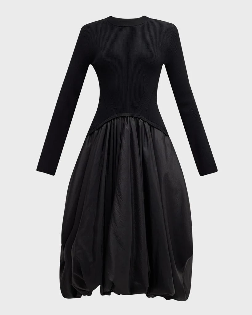 SIMKHAI Kenlie Mixed Media Bubble Midi Dress 1