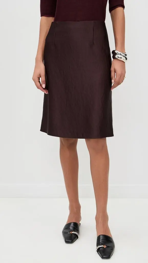 Vince Pebbled Satin Above Knee Skirt