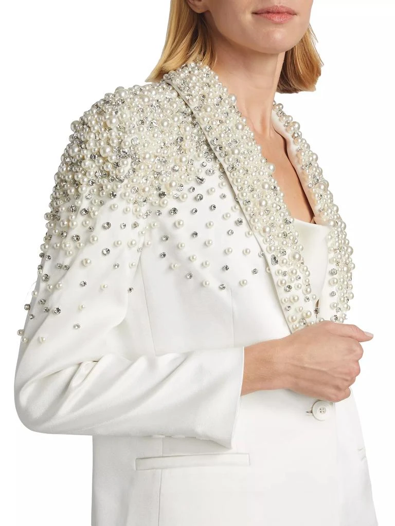 Alice + Olivia Ivan Faux Pearl & Crystal-Embellished Blazer 6