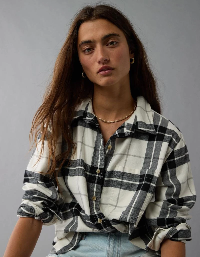 AE AE Oversized Plaid Button-Up Shirt 5