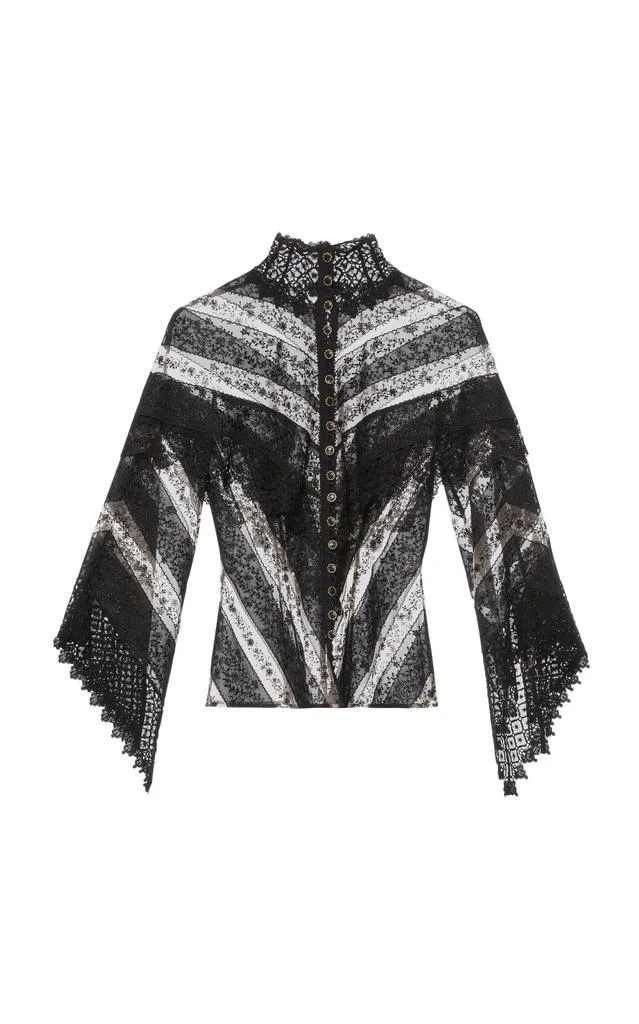 Lena Hoschek Lena Hoschek - Cathedral High Neck Lace Top - Black - XS - Moda Operandi 1