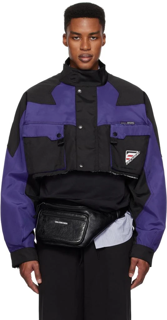 Martine Rose Blue & Black Cut Sports Jacket 1