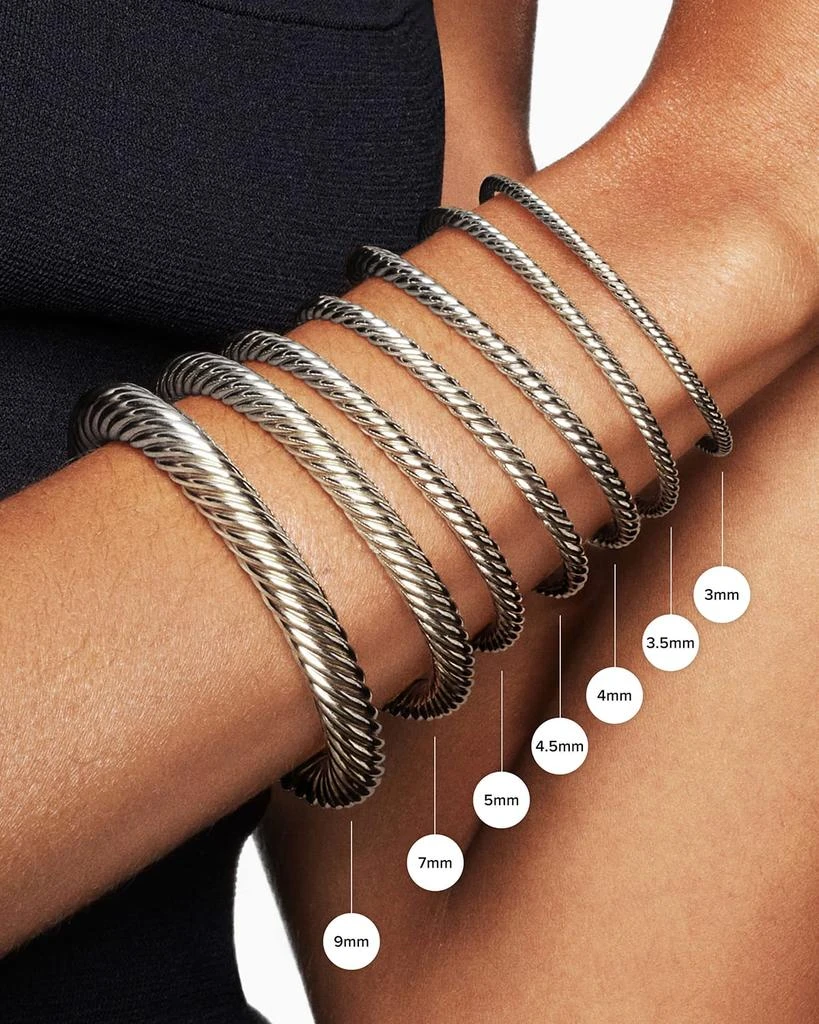 David Yurman Cable Flex Bracelet with Gemstone in Silver and 14K Gold, 4mm 4