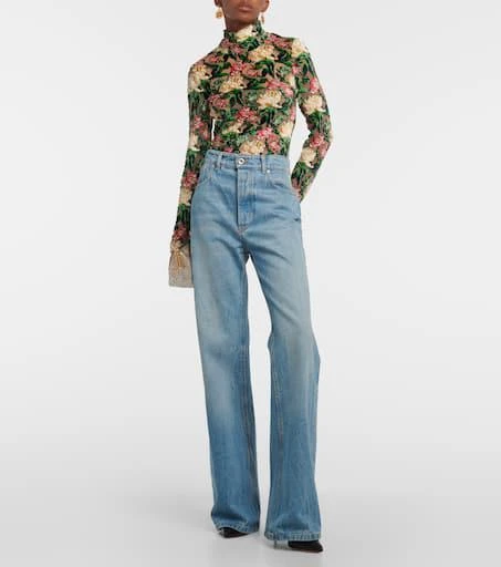 Rabanne Floral crepe turtleneck top 2